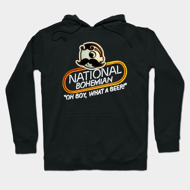 National Bohemian Brewery Neon Sign Hoodie by Alema Art